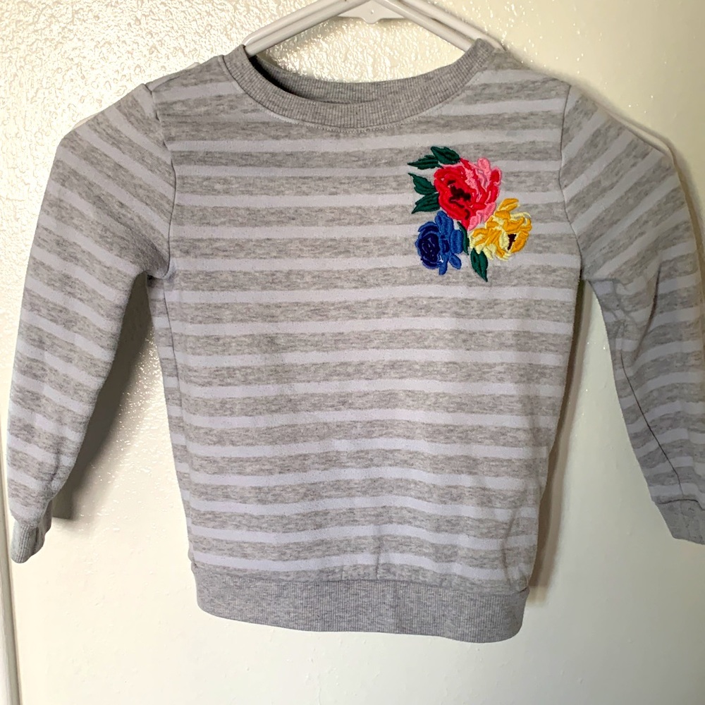 Embroidered striped sweatshirt